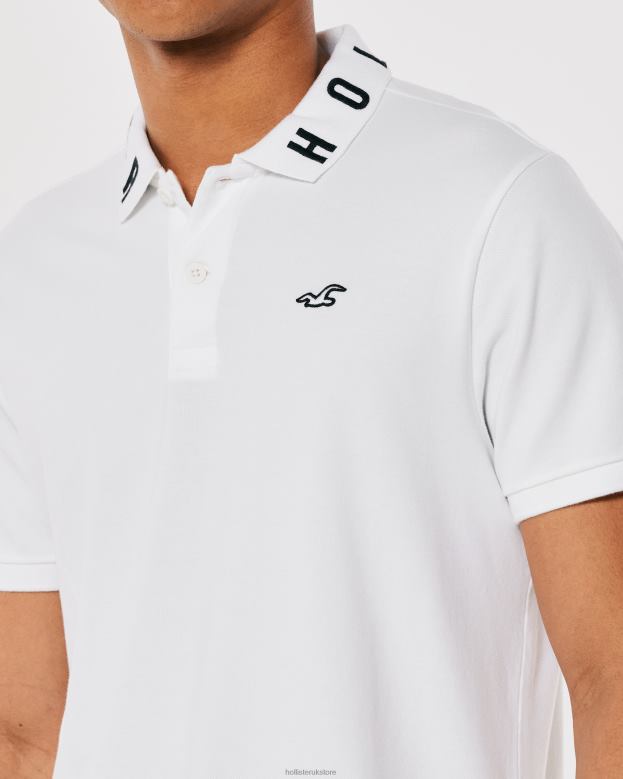 Tops Hollister Men Logo Collar Polo 48820833 White