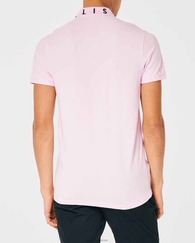 Tops Hollister Men Logo Collar Polo 48820859 Pink