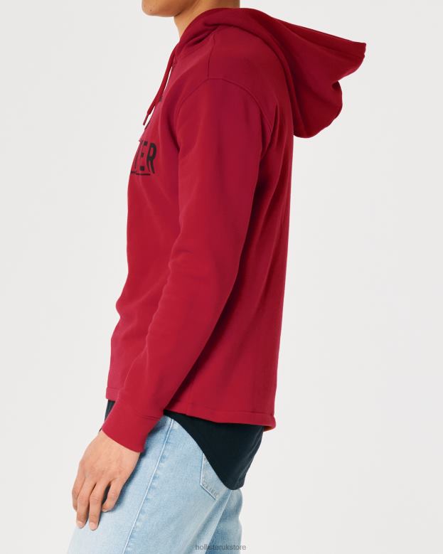 Tops Hollister Men Logo Graphic Hoodie 488201034 Red