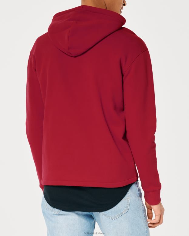 Tops Hollister Men Logo Graphic Hoodie 488201034 Red