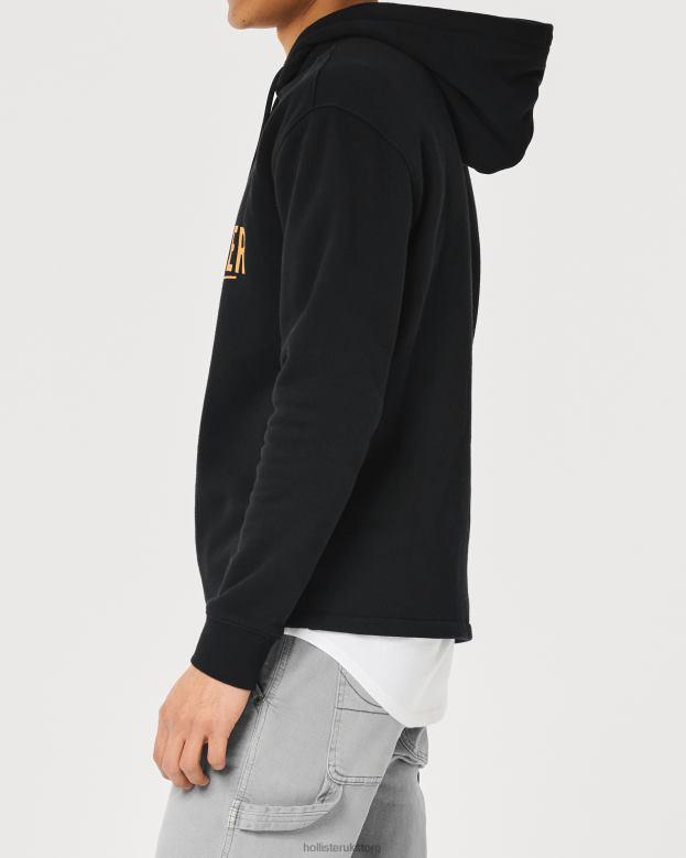 Tops Hollister Men Logo Graphic Hoodie 488201064 Black