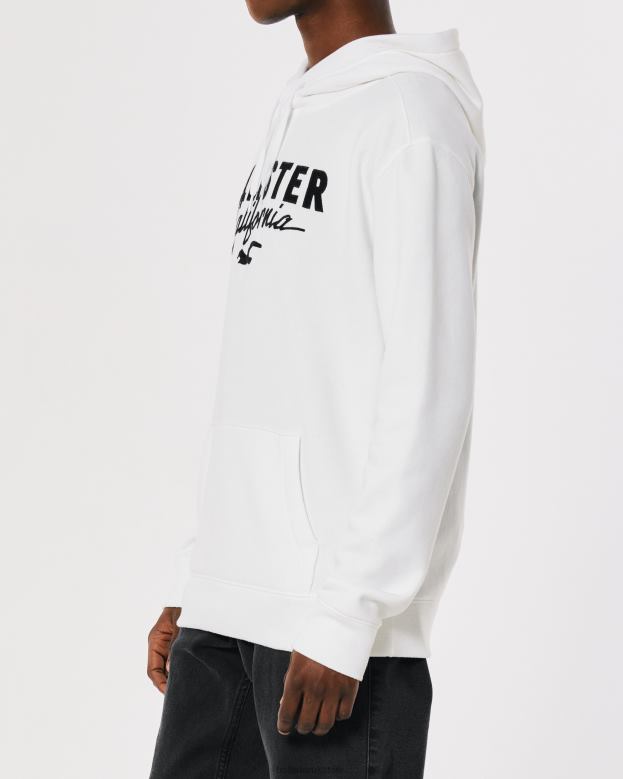 Tops Hollister Men Logo Graphic Hoodie 48820900 White