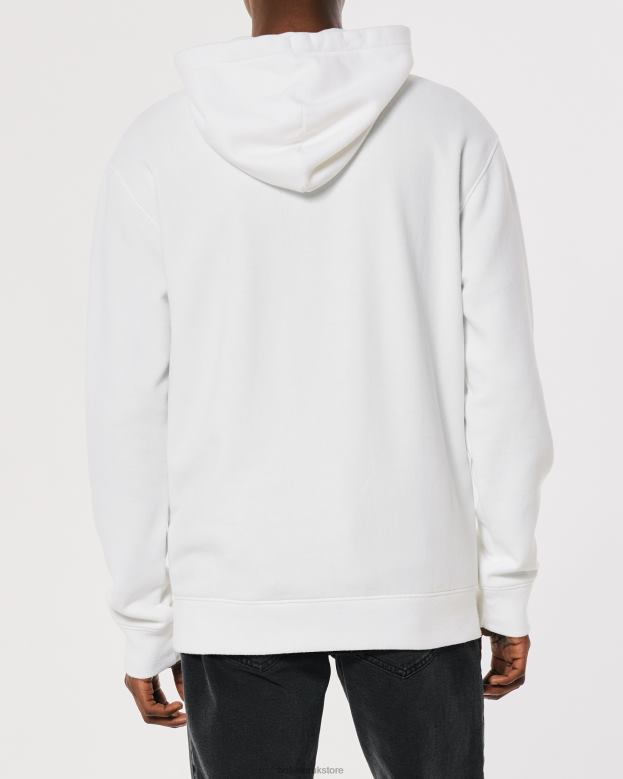 Tops Hollister Men Logo Graphic Hoodie 48820900 White