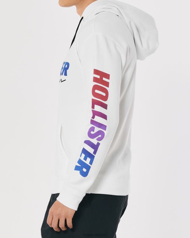 Tops Hollister Men Logo Graphic Hoodie 48820935 White
