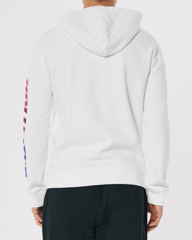 Tops Hollister Men Logo Graphic Hoodie 48820935 White