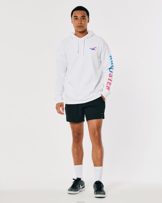 Tops Hollister Men Logo Graphic Hoodie 48820948 White