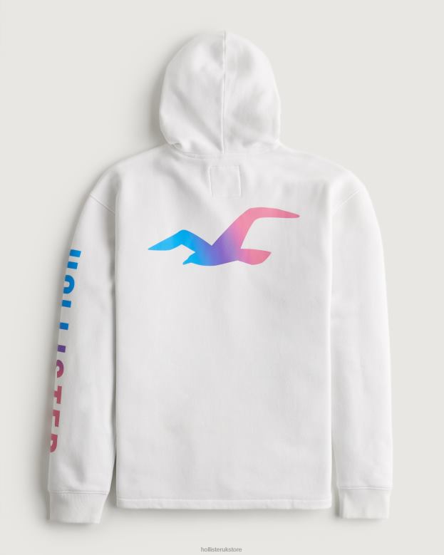 Tops Hollister Men Logo Graphic Hoodie 48820948 White