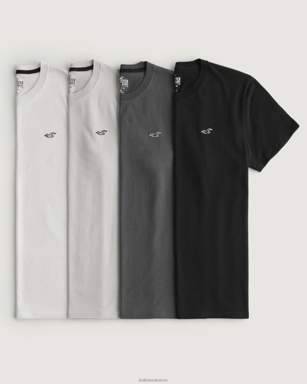 Tops Hollister Men Logo Icon Crew T-Shirt 4-Pack 488201091 Multi 4 Logo Icon