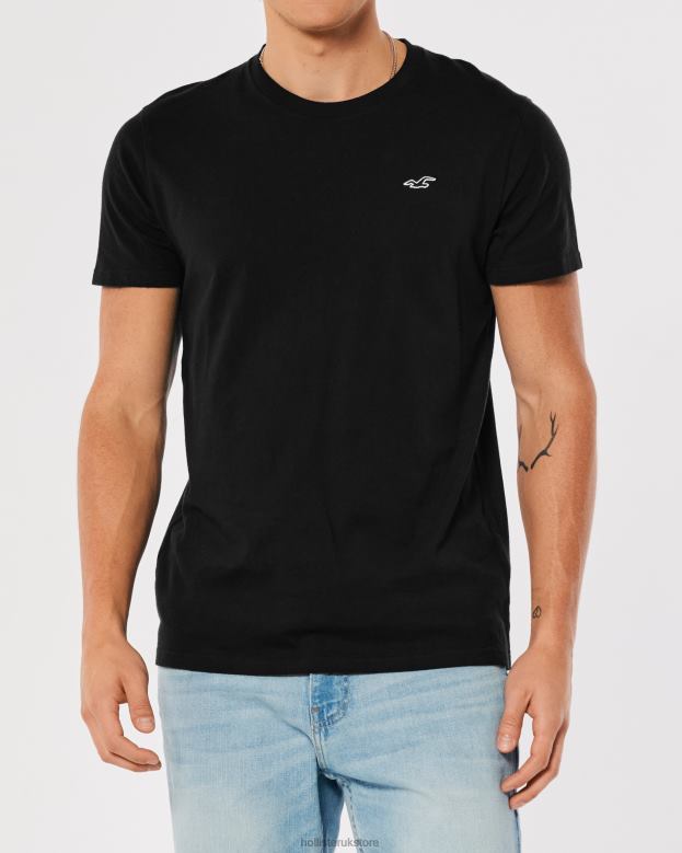 Tops Hollister Men Logo Icon Crew T-Shirt 48820793 Black