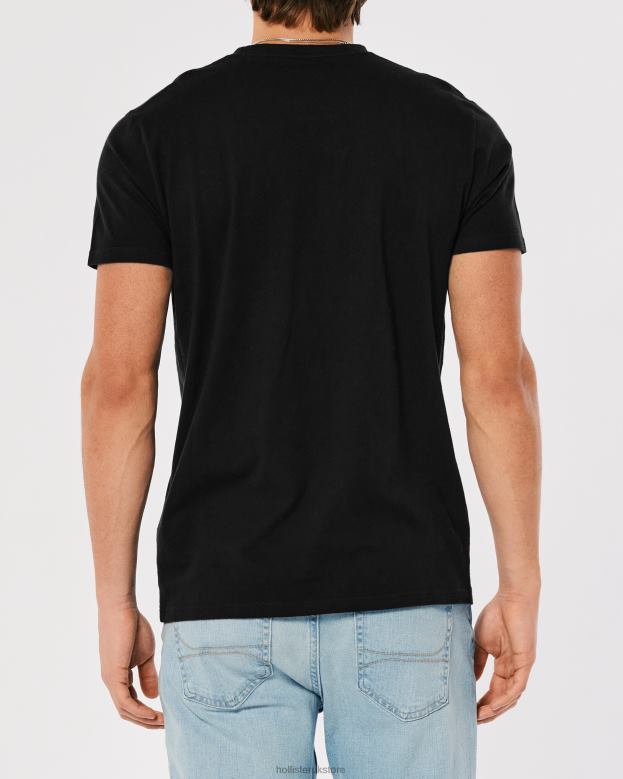 Tops Hollister Men Logo Icon Crew T-Shirt 48820793 Black