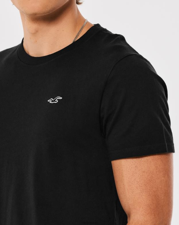 Tops Hollister Men Logo Icon Crew T-Shirt 48820793 Black