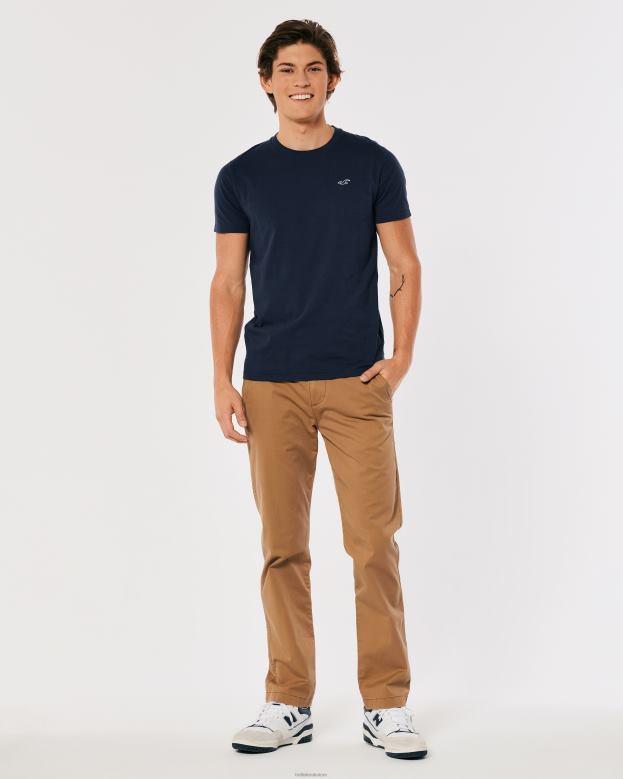 Tops Hollister Men Logo Icon Crew T-Shirt 48820794 Navy