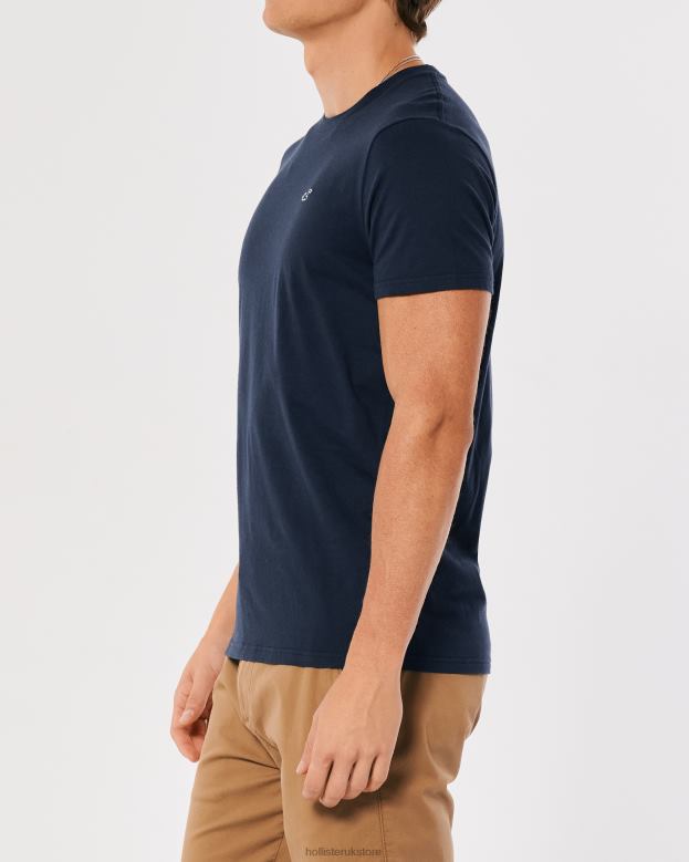 Tops Hollister Men Logo Icon Crew T-Shirt 48820794 Navy