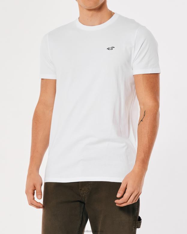 Tops Hollister Men Logo Icon Crew T-Shirt 48820797 White