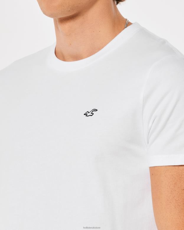 Tops Hollister Men Logo Icon Crew T-Shirt 48820797 White