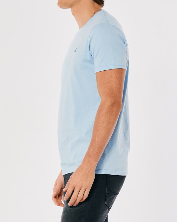 Tops Hollister Men Logo Icon Crew T-Shirt 48820799 Light Blue