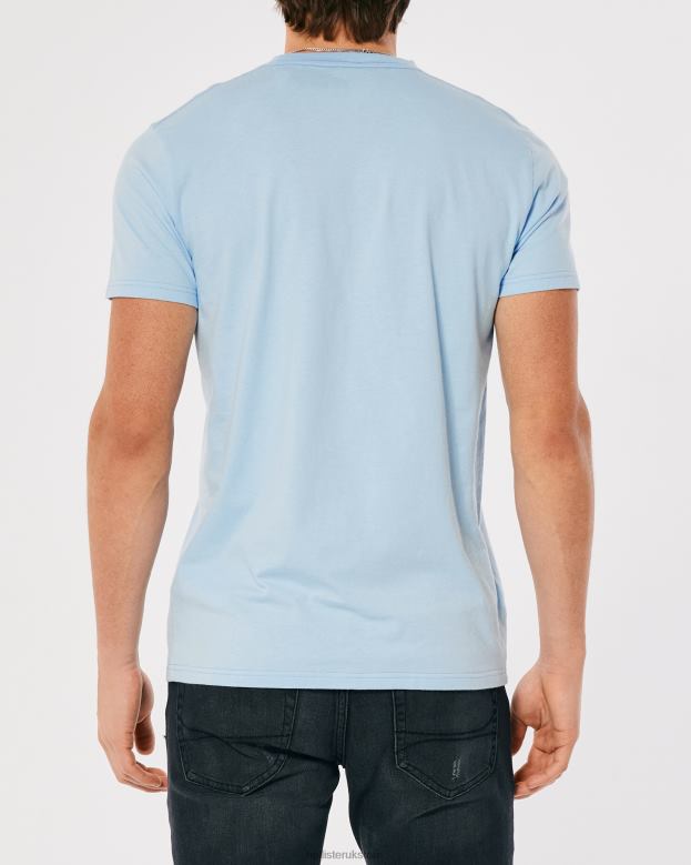 Tops Hollister Men Logo Icon Crew T-Shirt 48820799 Light Blue