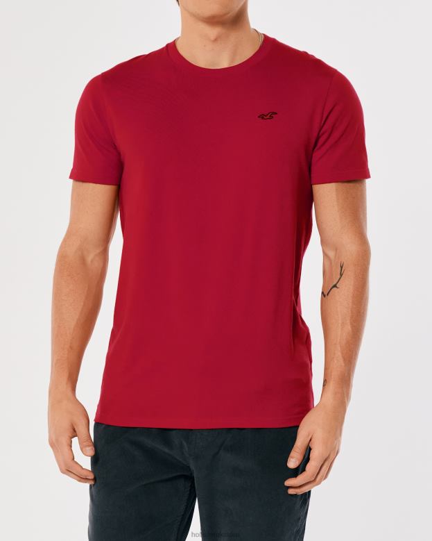 Tops Hollister Men Logo Icon Crew T-Shirt 48820803 Red