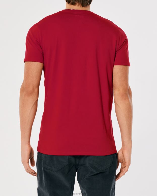 Tops Hollister Men Logo Icon Crew T-Shirt 48820803 Red