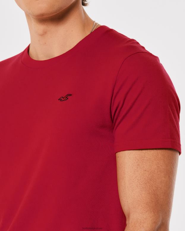 Tops Hollister Men Logo Icon Crew T-Shirt 48820803 Red