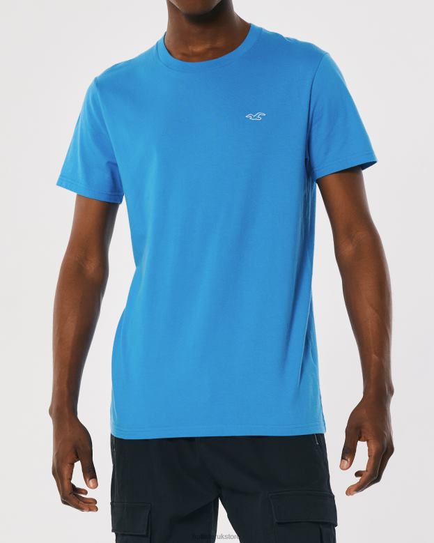 Tops Hollister Men Logo Icon Crew T-Shirt 48820806 Blue