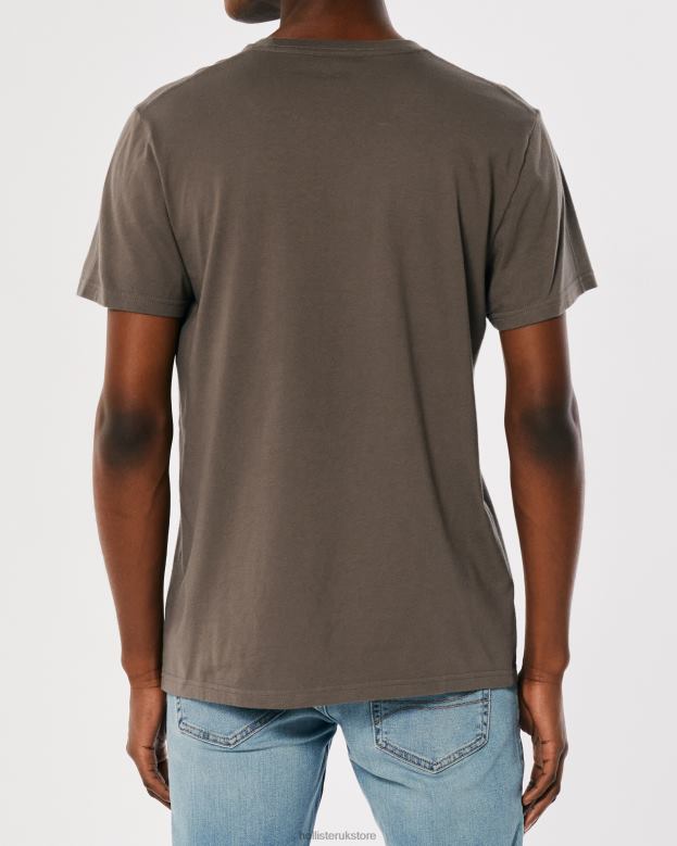 Tops Hollister Men Logo Icon Crew T-Shirt 48820810 Brown