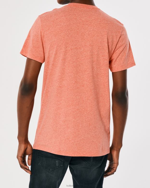 Tops Hollister Men Logo Icon Crew T-Shirt 48820815 Dark Heather Coral