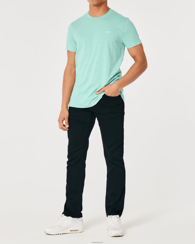 Tops Hollister Men Logo Icon Crew T-Shirt 48820852 Heather Mint