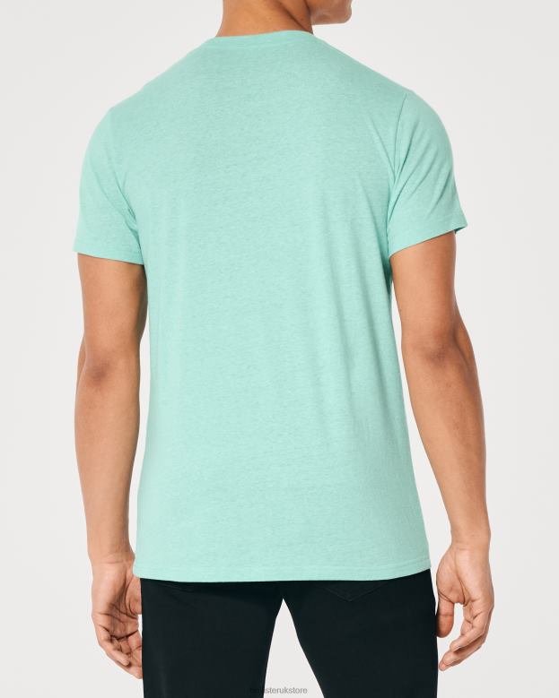 Tops Hollister Men Logo Icon Crew T-Shirt 48820852 Heather Mint