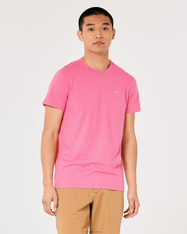 Tops Hollister Men Logo Icon Crew T-Shirt 48820970 Pink Dd