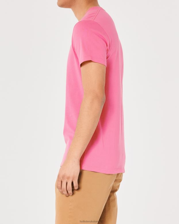 Tops Hollister Men Logo Icon Crew T-Shirt 48820970 Pink Dd