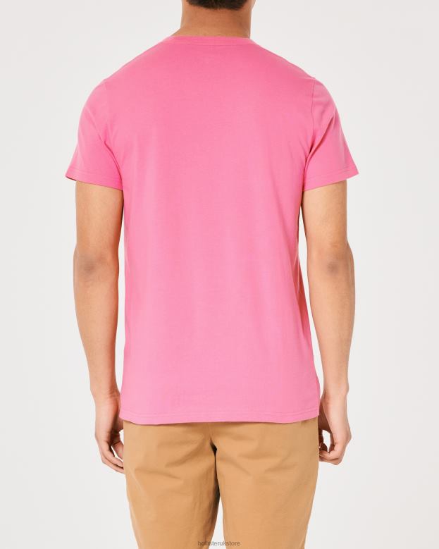 Tops Hollister Men Logo Icon Crew T-Shirt 48820970 Pink Dd