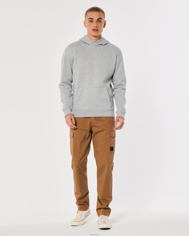 Tops Hollister Men Logo Icon Hoodie 48820896 Heather Grey