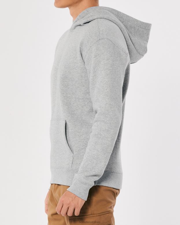 Tops Hollister Men Logo Icon Hoodie 48820896 Heather Grey