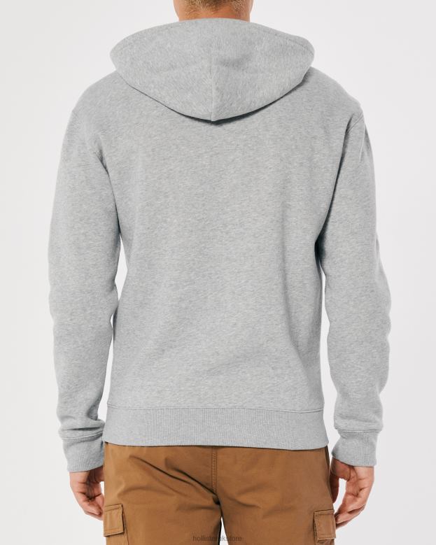 Tops Hollister Men Logo Icon Hoodie 48820896 Heather Grey