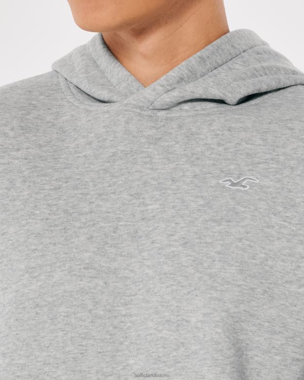 Tops Hollister Men Logo Icon Hoodie 48820896 Heather Grey