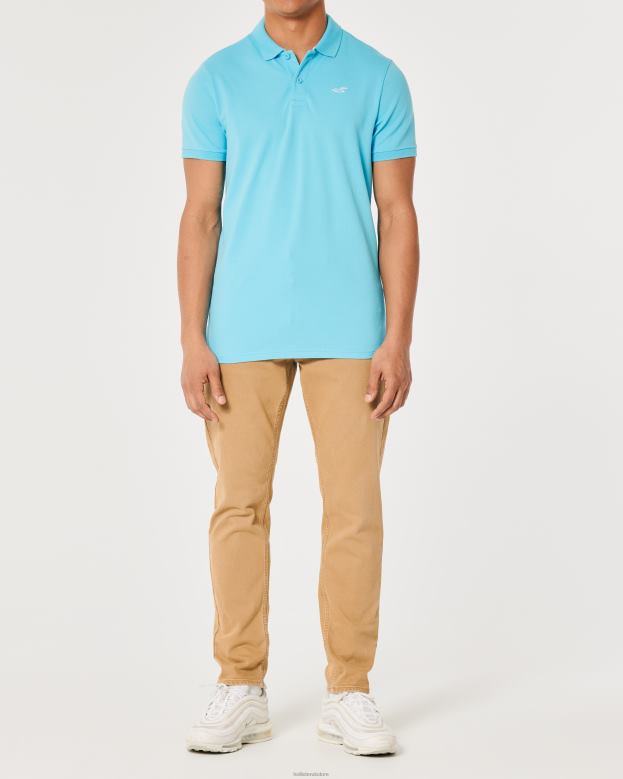 Tops Hollister Men Logo Icon Polo 488201029 Turquoise