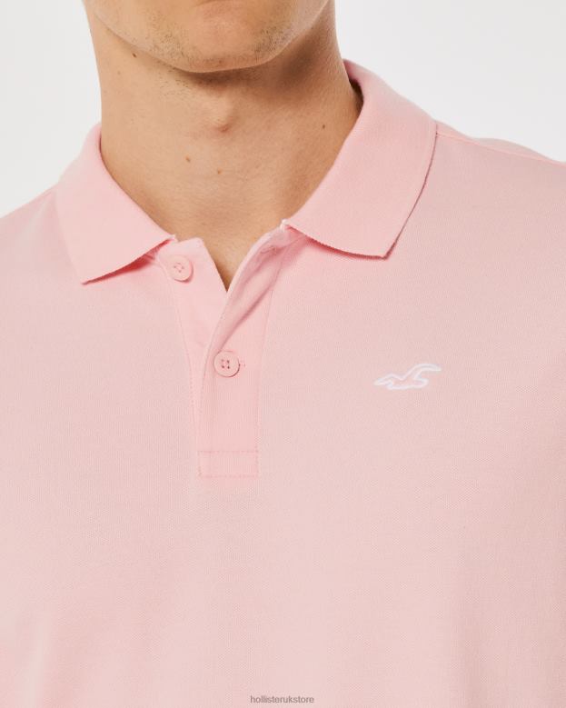 Tops Hollister Men Logo Icon Polo 488201057 Light Pink