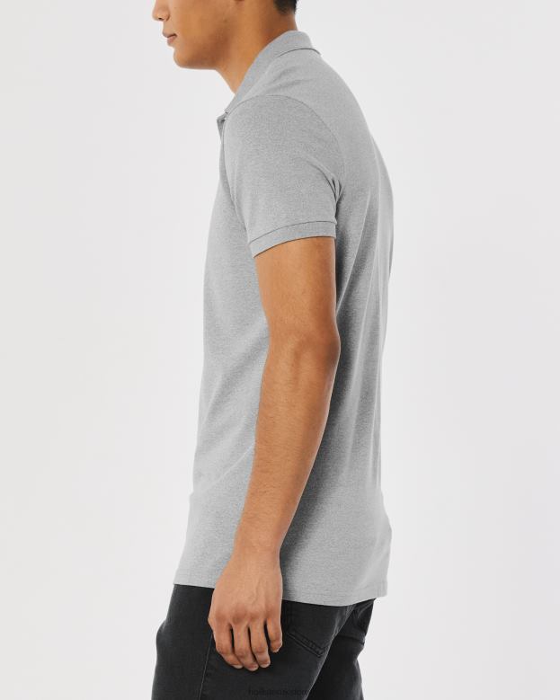 Tops Hollister Men Logo Icon Polo 488201070 Heather Grey