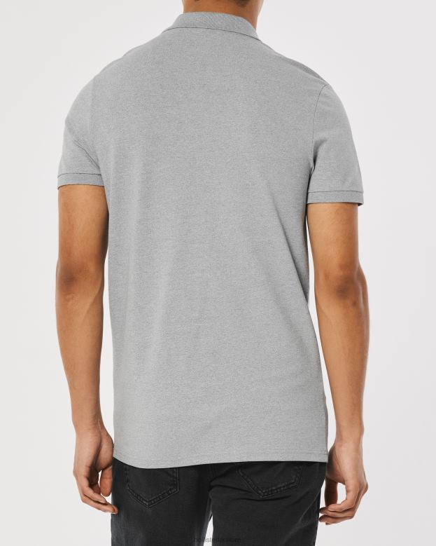 Tops Hollister Men Logo Icon Polo 488201070 Heather Grey