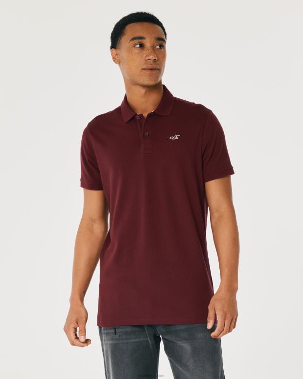 Tops Hollister Men Logo Icon Polo 488201075 Burgundy