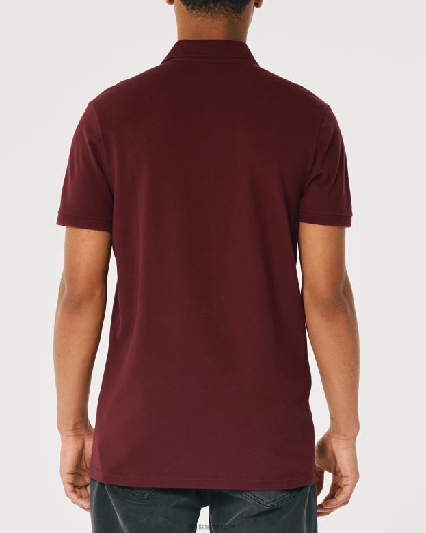 Tops Hollister Men Logo Icon Polo 488201075 Burgundy