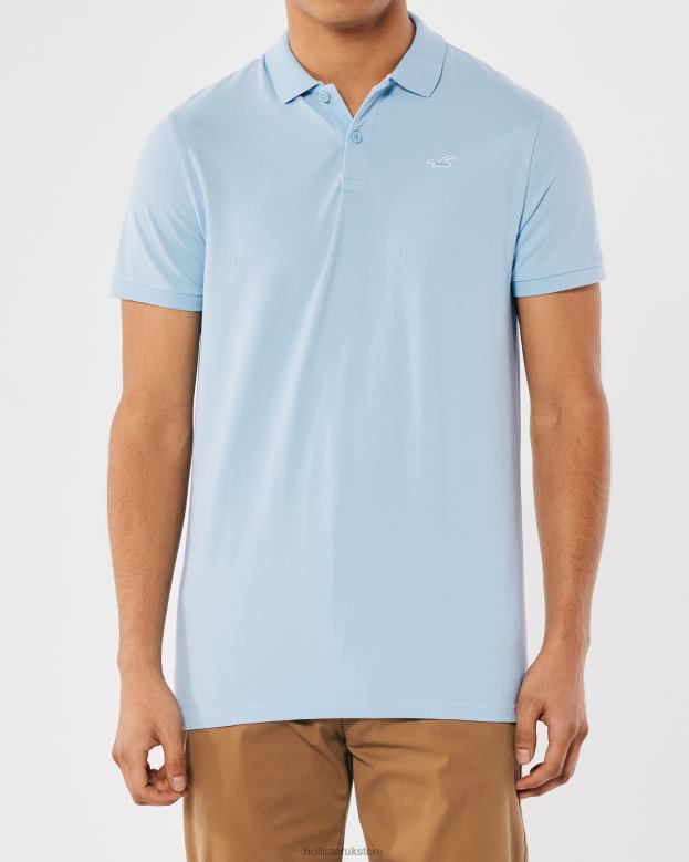 Tops Hollister Men Logo Icon Polo 48820801 Light Blue