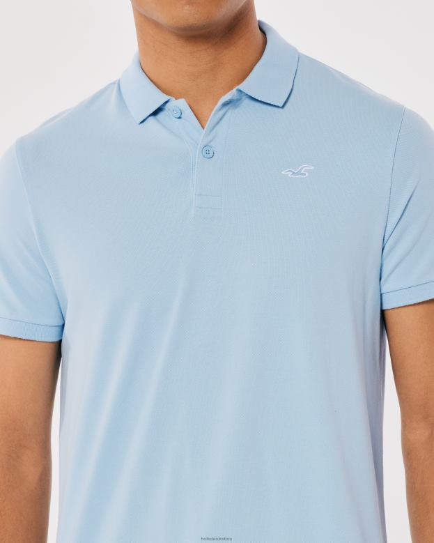 Tops Hollister Men Logo Icon Polo 48820801 Light Blue