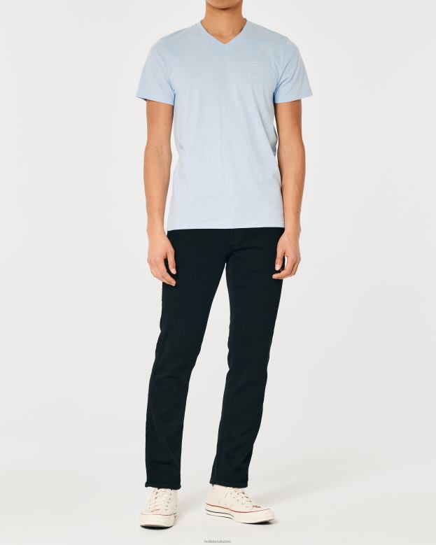 Tops Hollister Men Logo Icon V-Neck T-Shirt 48820894 Light Heather Blue
