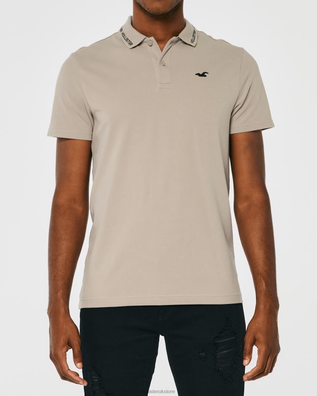 Tops Hollister Men Logo-Tipped Polo 488201072 Tan