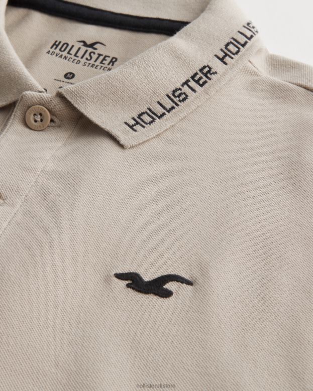 Tops Hollister Men Logo-Tipped Polo 488201072 Tan