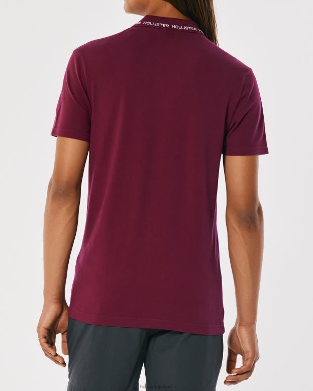 Tops Hollister Men Logo-Tipped Polo 488201079 Burgundy