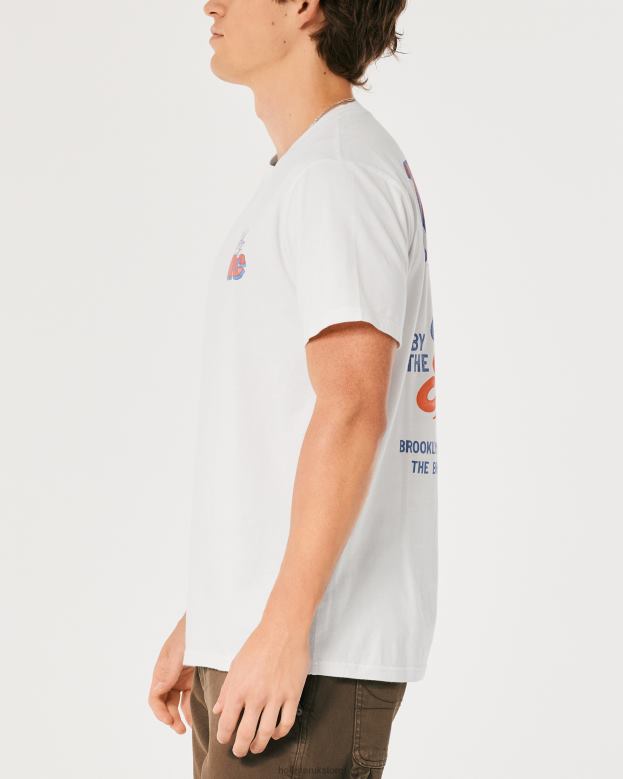 Tops Hollister Men NYC Pizza Graphic Tee 48820846 Off White