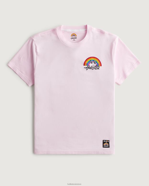 Tops Hollister Men Pride Relaxed Logo Graphic Tee 48820888 Pink